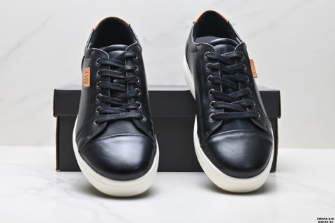 Ecco Soft 7 Lace Top Grain Cowhide Simple Business Genuine Leather Shoes