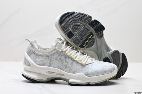 Ecco BIOM C series leather, round toe, thick sole, lace-up, low-top hiking shoes