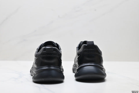 Ecco Soft 7 Lace Top Grain Leather, Simple Business Style, Genuine Suede, Versatile Leather Shoes