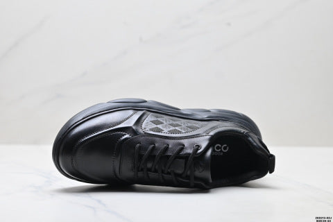 Ecco Soft 7 Lace Top Grain Leather, Simple Business Style, Genuine Suede, Versatile Leather Shoes