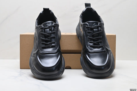 Ecco Soft 7 Lace Top Grain Leather, Simple Business Style, Genuine Suede, Versatile Leather Shoes