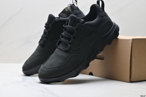 Ecco Sko series leather, round toe, platform, lace-up, low-top hiking shoes