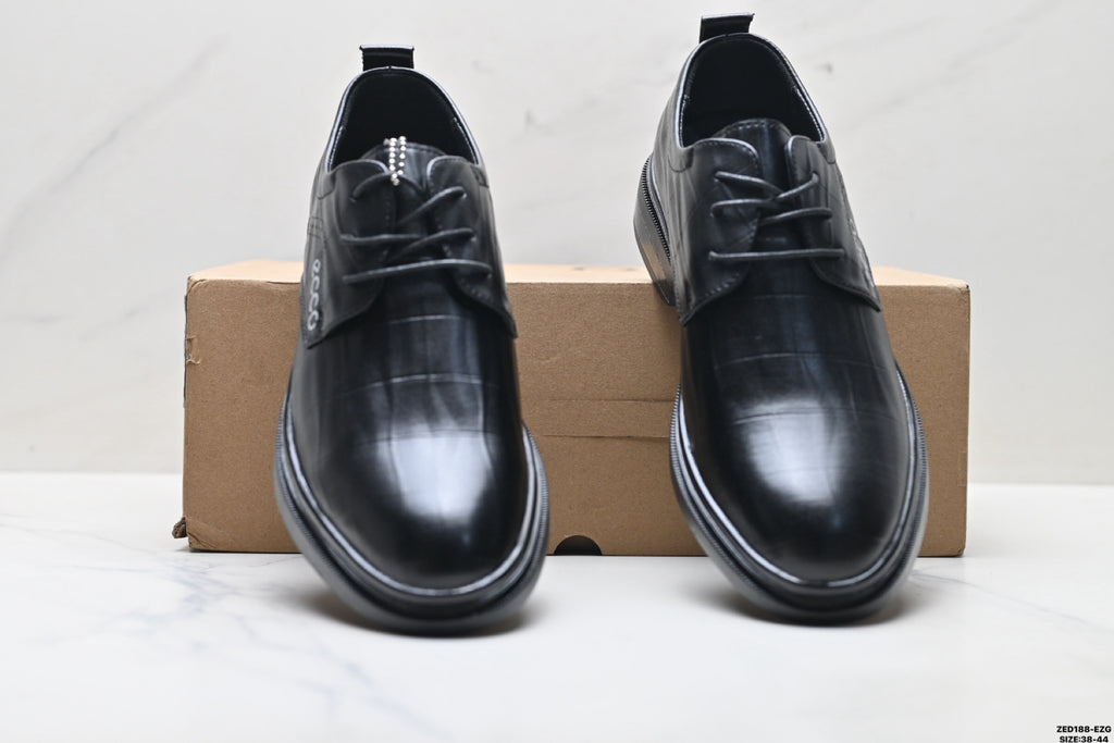 Ecco Lisbon Urban London Collection Leather Shoes, Made of Top-Grain Cowhide, Simple Business Style, Versatile Casual Shoes