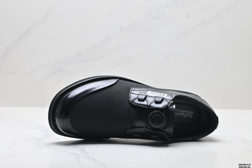 Ecco Lisbon Urban London Collection Leather Shoes: Simple Business Style, Genuine Leather Suede Casual Shoes