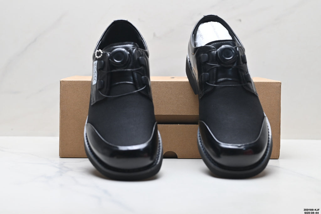 Ecco Lisbon Urban London Collection Leather Shoes: Simple Business Style, Genuine Leather Suede Casual Shoes