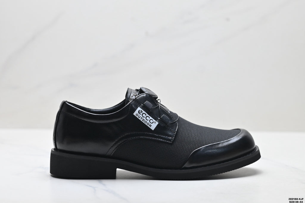 Ecco Lisbon Urban London Collection Leather Shoes: Simple Business Style, Genuine Leather Suede Casual Shoes