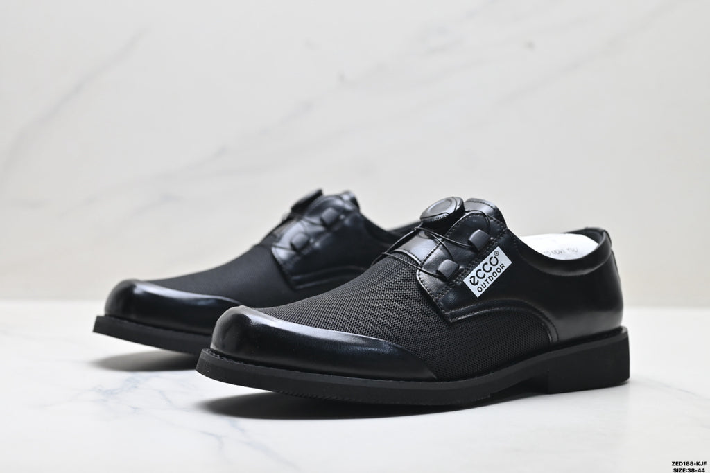 Ecco Lisbon Urban London Collection Leather Shoes: Simple Business Style, Genuine Leather Suede Casual Shoes