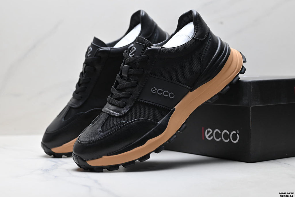 Ecco Lisbon Urban London Series Sneakers: Simple Business Style, Genuine Leather Suede Casual Shoes