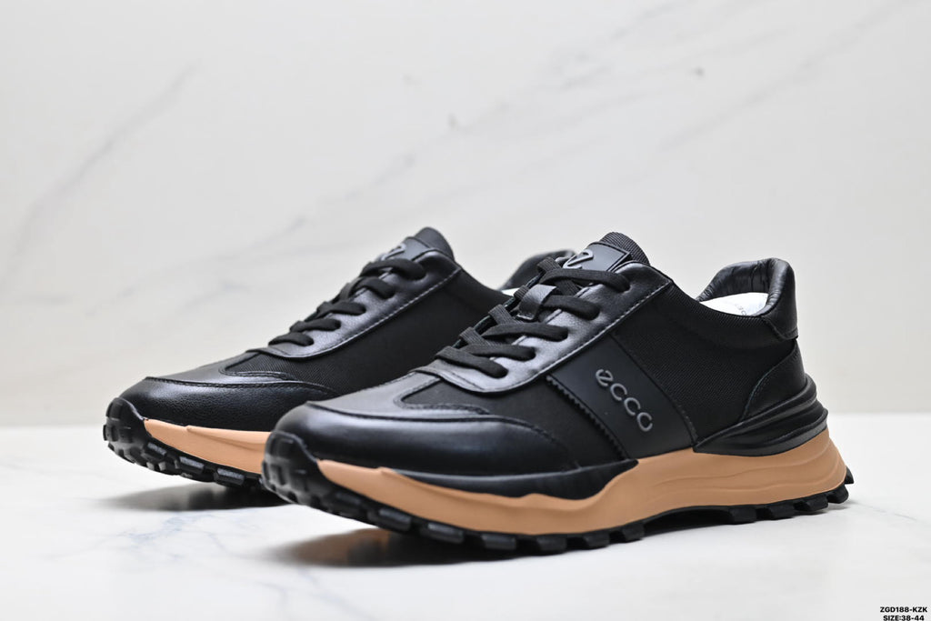 Ecco Lisbon Urban London Series Sneakers: Simple Business Style, Genuine Leather Suede Casual Shoes