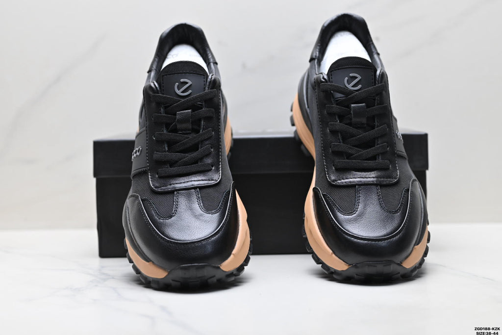 Ecco Lisbon Urban London Series Sneakers: Simple Business Style, Genuine Leather Suede Casual Shoes